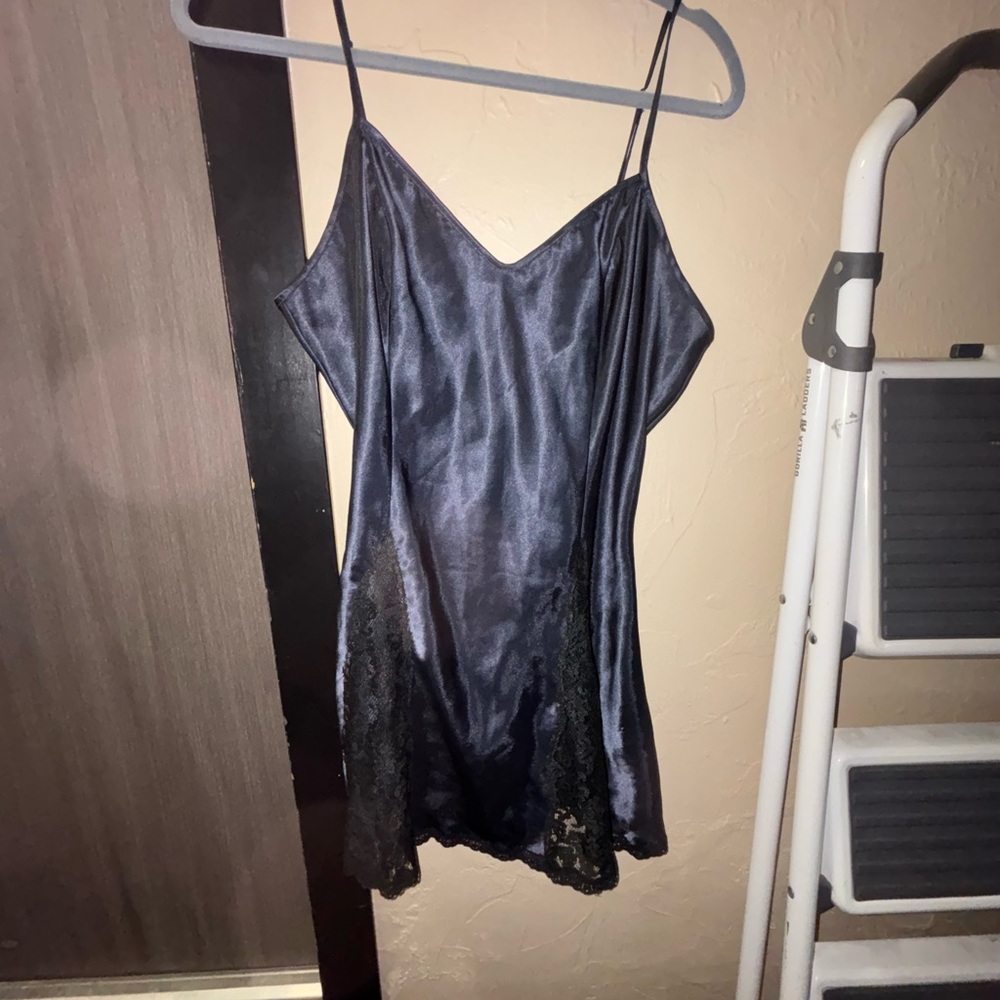 Victoria's Secret Midnight Blue Satin Slip Dress